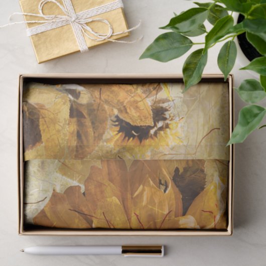 Zonnebloem Geel Schitterend Landelijk Ontwerp Tissuepapier (Geschenk)