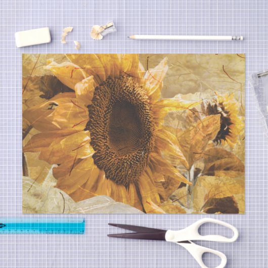 Zonnebloem Geel Schitterend Landelijk Ontwerp Tissuepapier (Craft)