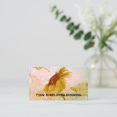 Zonnebloem Geel Sepia Antiek textuur Visitekaartje (Staand voorkant)