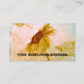 Zonnebloem Geel Sepia Antiek textuur Visitekaartje (Voorkant)