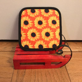 Zonnebloem Geel Sinaasappel Kleurrijke Pickleball Ovenwant & Pannenlap Set