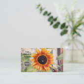 Zonnebloem Geel Sinaasappel Tuinbijen Visitekaartje (Staand voorkant)