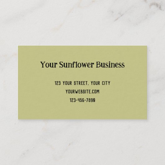 Zonnebloem Geel Sinaasappel Tuinbijen Visitekaartje (Achterkant)