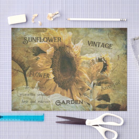 Zonnebloem Geel  Textuur Ephemera Tissuepapier (Craft)