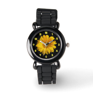 Zonnebloem Geel Vetnummer Kind Horloge