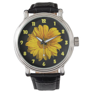 Zonnebloem Geel Vetnummer Mannen Horloge