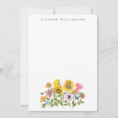 Zonnebloem Geel Waterverf Aangepaste Bruidsdouche Bedankkaart (Voorkant)