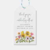 Zonnebloem Geel Waterverf Aangepaste Bruiloftsdouc Cadeaulabel (Voorkant)