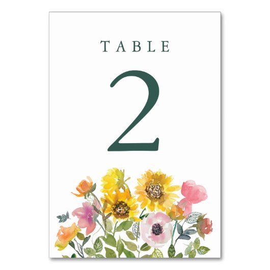 Zonnebloem Geel Waterverf Bloemen Aangepaste Bruil Kaart (Achterkant)