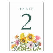 Zonnebloem Geel Waterverf Bloemen Aangepaste Bruil Kaart (Voorkant)