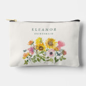 Zonnebloem Geel Waterverf Custom Bruidsmeisje Gift Etui (Voorkant)