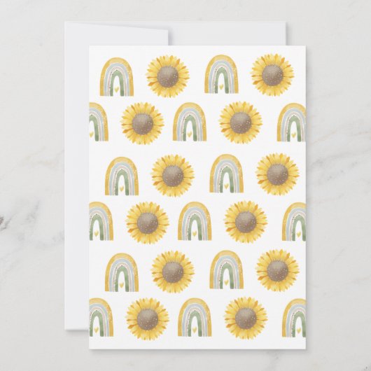 Zonnebloem Geel Wilde Eén 1e verjaardag Kaart (Achterkant)