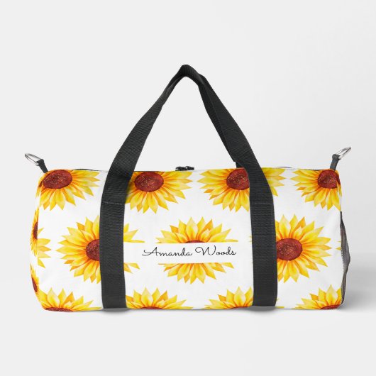 Zonnebloem Geel Wit Bloem Plunjezak (Voorkant)