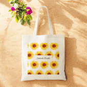 Zonnebloem Geel Wit Bloemmotief Tote Bag