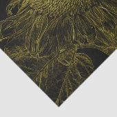 Zonnebloem Geel Zwart Bloemenkunst Decoupage Tissuepapier (Detail)