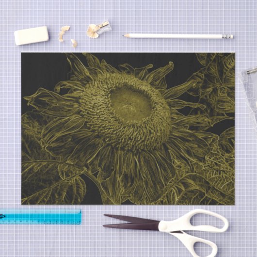 Zonnebloem Geel Zwart Bloemenkunst Decoupage Tissuepapier (Craft)