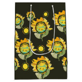 Zonnebloem Geel zwart Meisje Verjaardag Medium Cadeauzakje (Achterkant)