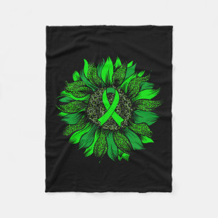 Zonnebloem Geestelijke Gezondheid Bewustzijn Groen Fleece Deken