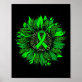 Zonnebloem Geestelijke Gezondheid Bewustzijn Groen Poster (Voorkant)