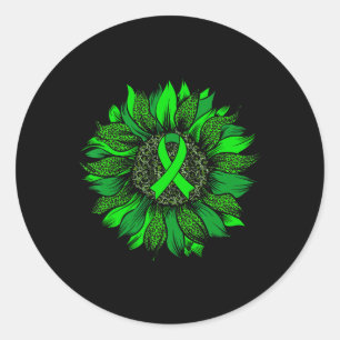 Zonnebloem Geestelijke Gezondheid Bewustzijn Groen Ronde Sticker