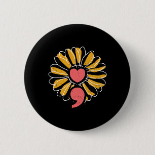 Zonnebloem Geestelijke Gezondheid Sterkte Hoop Sol Ronde Button 5,7 Cm