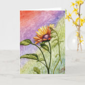 Zonnebloem Geheimen bij zonsondergang blanco begro Kaart (Gele Bloem)