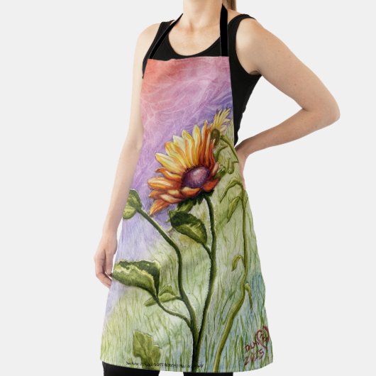 Zonnebloem geheimen bij zonsondergang schort (Insitu)