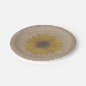 Zonnebloem, geïnspireerd door Burlap Papieren Bordje (Gekanteld)