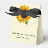 Zonnebloem Gele Birthday Gift | Vierbox Bedankdoosjes (Voorkant Zijde)