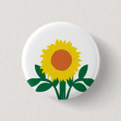 Zonnebloem Gele Bloem Ronde Button 3,2 Cm (Voorkant)