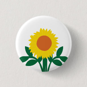 Zonnebloem Gele Bloem Ronde Button 3,2 Cm