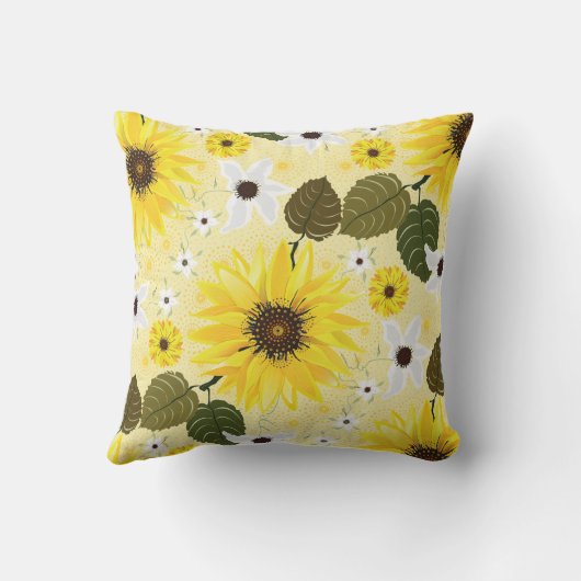 Zonnebloem Gele Bloemen Kussen (Achterkant)