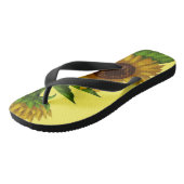 Zonnebloem gele bloesem natuur teenslippers (Schuin)