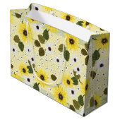 Zonnebloem Gele Floral Groot Cadeauzakje (Achterkant Gekanteld)