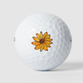 Zonnebloem gele hand getekend golfballen (Voorkant)