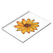 Zonnebloem gele inkt hand getekend notitieboek (Linkerzijde)