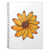 Zonnebloem gele inkt hand getekend notitieboek (Voorkant)