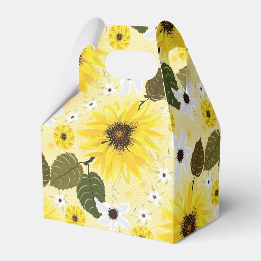 Zonnebloem Gele Landtuin Bloemen | Bruiloft Bedankdoosjes (Achterkant)