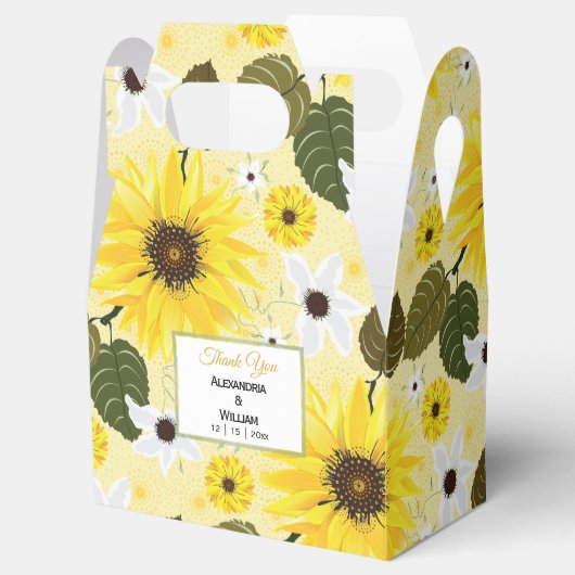 Zonnebloem Gele Landtuin Bloemen | Bruiloft Bedankdoosjes (Geopend)