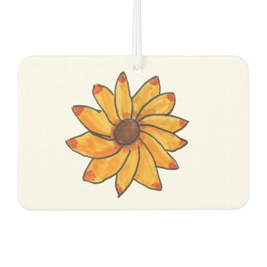 Zonnebloem Gele Marker Hand getekend Luchtverfrisser (Voorkant)
