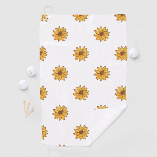 Zonnebloem gele marker patroon golfhanddoek (Insitu)