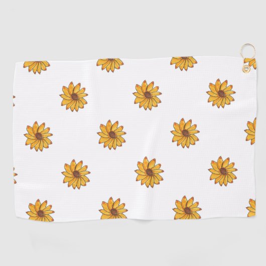Zonnebloem gele marker patroon golfhanddoek (Horizontaal)