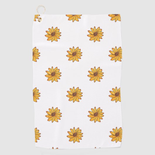 Zonnebloem gele marker patroon golfhanddoek (Voorkant)
