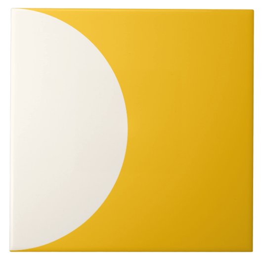 Zonnebloem Gele Moderne Geometrische Halve Cirkel Tegeltje (Voorkant)