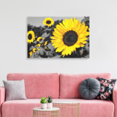Zonnebloem: Gele plons van kleur Canvas Afdruk (Insitu (Woonkamer))