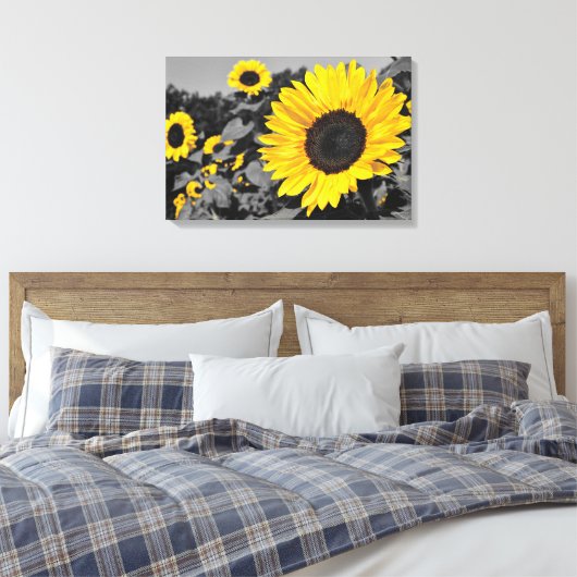 Zonnebloem: Gele plons van kleur Canvas Afdruk (Insitu (Slaapkamer))