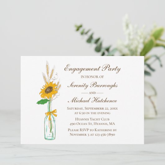 Zonnebloem Gele Tuin Bloemen Verlovingsfeest Kaart (Staand voorkant)
