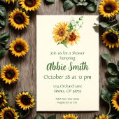 Zonnebloem Gele Uitnodiging voor een douchefeest
