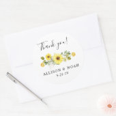 Zonnebloem gele waterverf favor ronde sticker (Envelop)