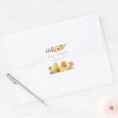 Zonnebloem Gele Waterverf Florence Baby shower Vierkante Sticker (Envelop)